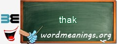 WordMeaning blackboard for thak